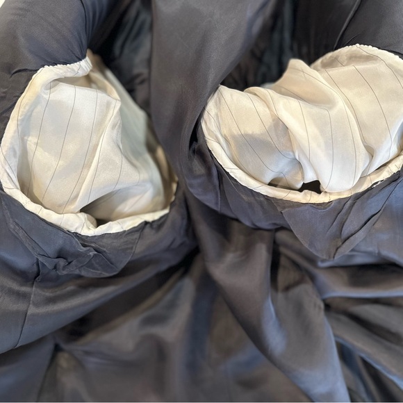 CANALI Mens Blazer Super 120s Made in Italy Black/Blue Pinstripe Sport Coat 46R - Picture 15 of 16